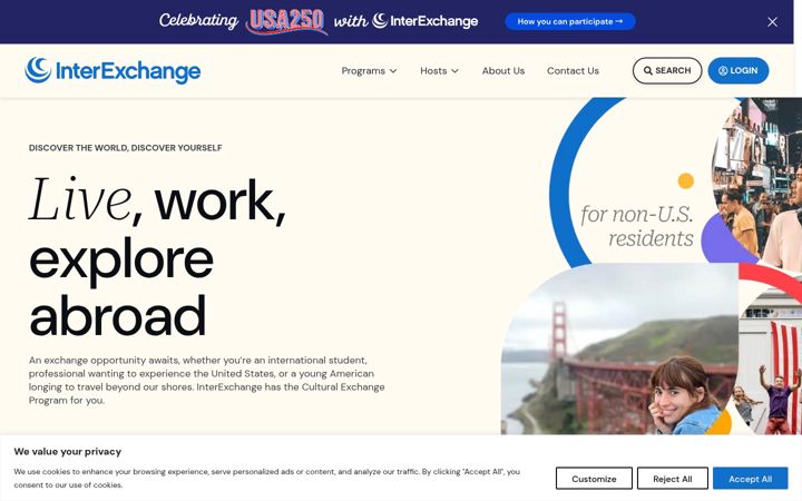 Screenshot ta' interexchange.org