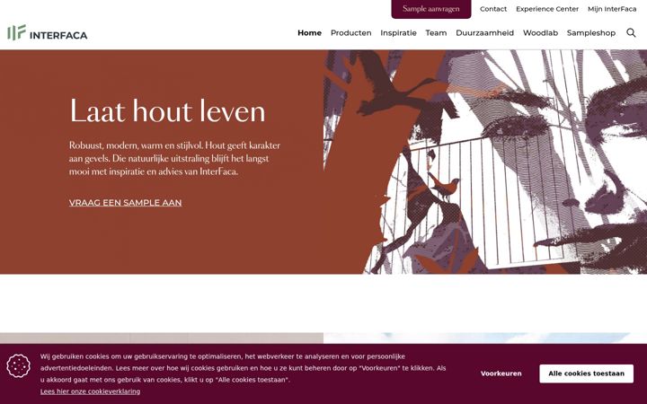 Screenshot of interfaca.nl