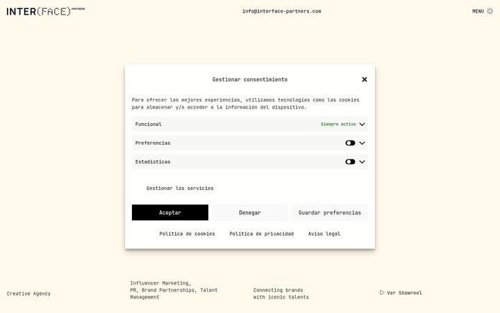 Skjámynd af interface-partners.com