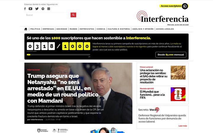 Screenshot of interferencia.cl