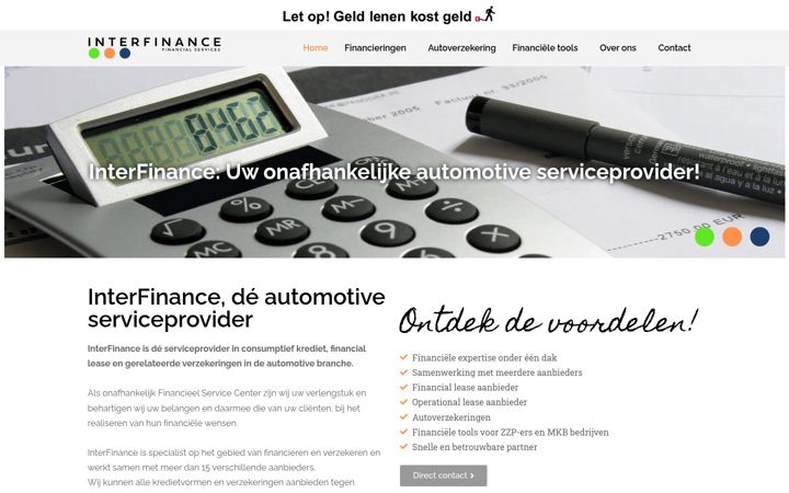 Screenshot of interfinance.nl