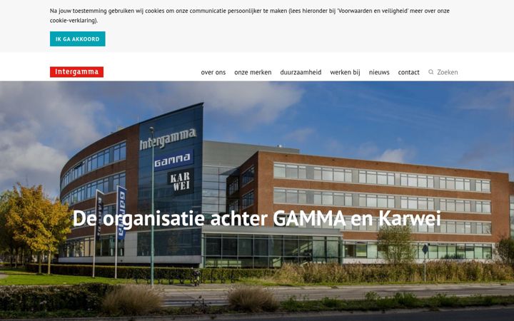 Captură de ecran a intergamma.nl