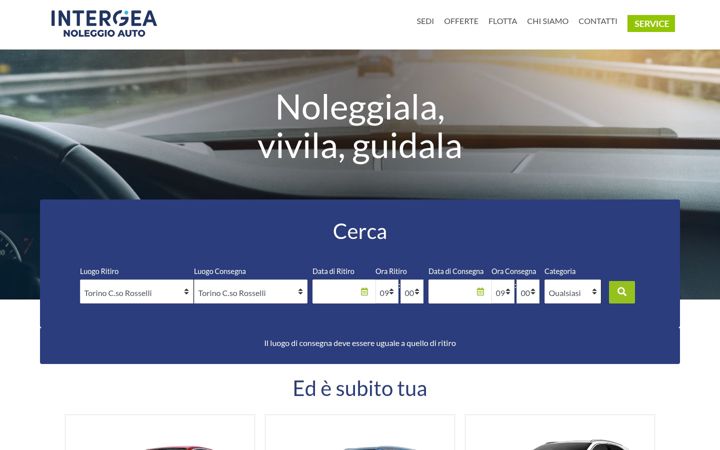Screenshot stránky intergeanoleggio.it