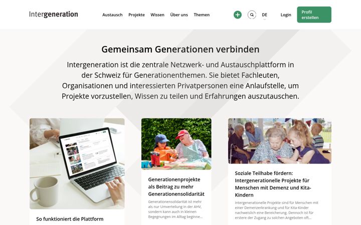 Screenshot of intergeneration.ch