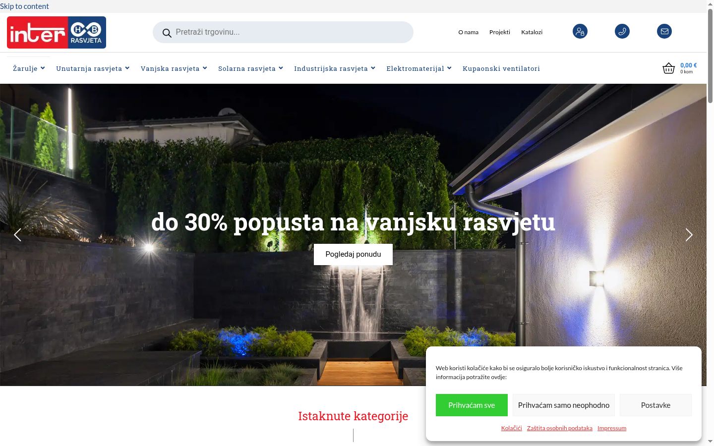 Screenshot del banner di consenso mostrato prima di qualsiasi interazione