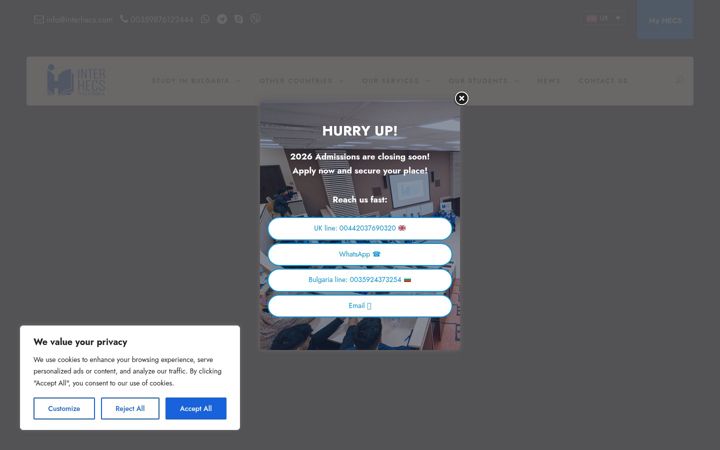 Screenshot of interhecs.com