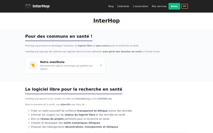 Screenshot of interhop.org