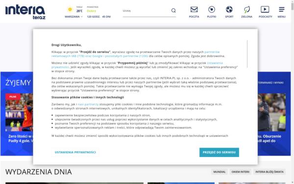 Screenshot of interia.pl