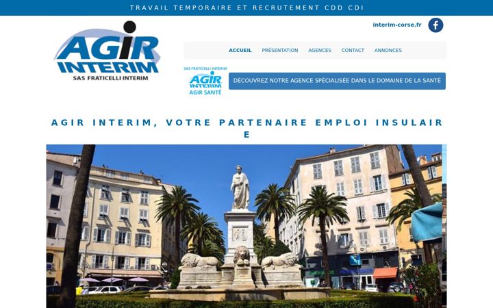Screenshot of interim-corse.fr
