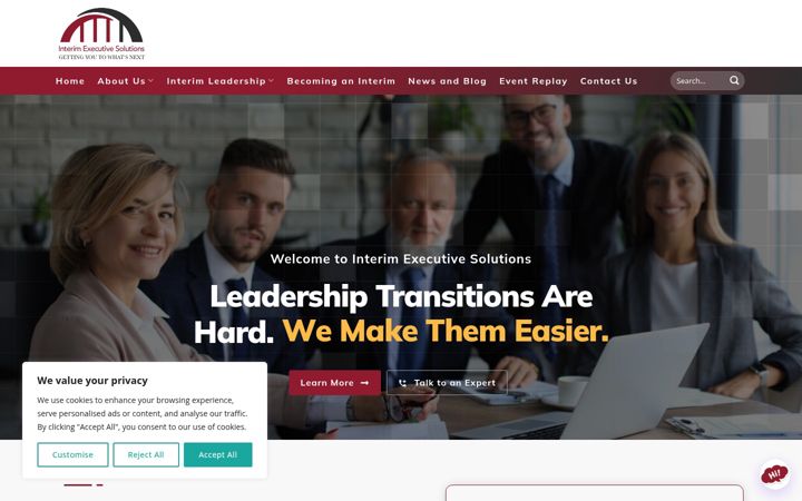 Screenshot of interim-exec.org