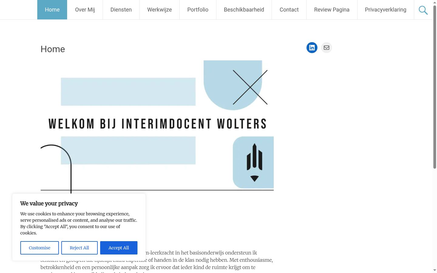 Screenshot des Einwilligungsbanners vor jeglicher Interaktion