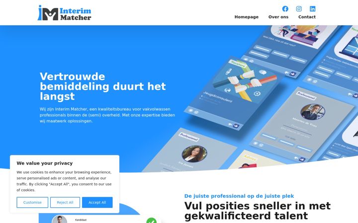 Screenshot of interimmatcher.nl