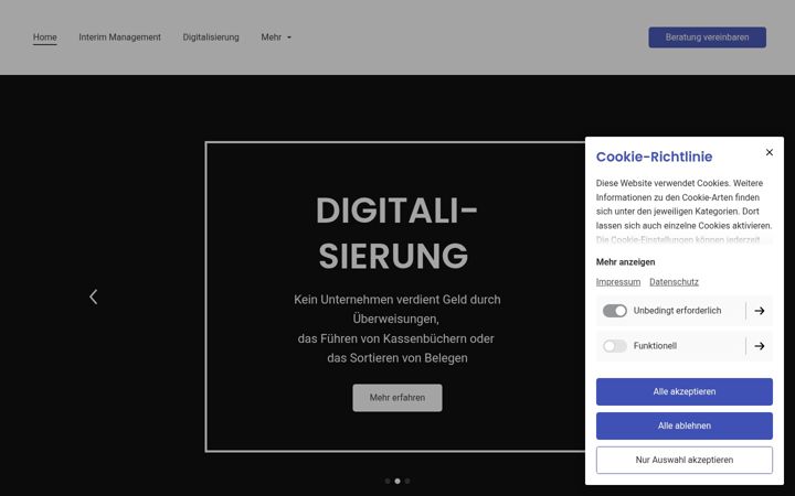 Screenshot of interimsbuchhaltung.de