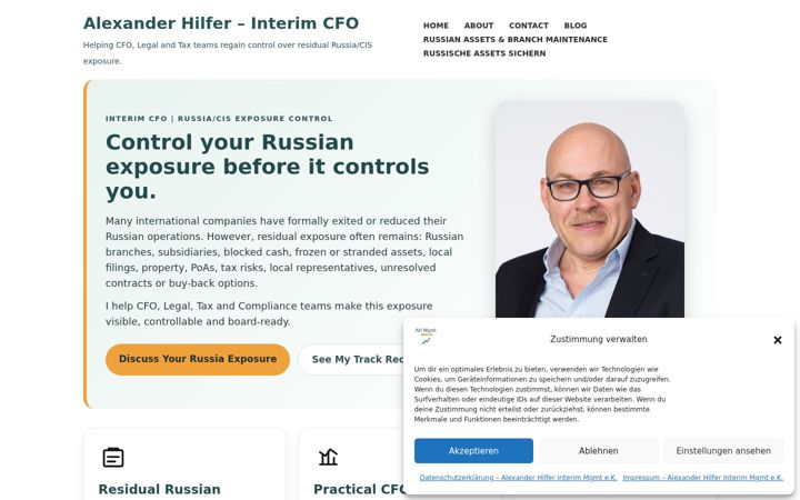 Screenshot of interimsmanager-ah.de