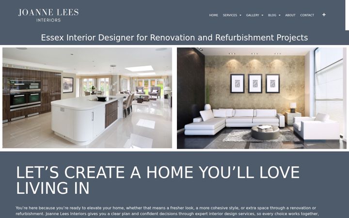 Screenshot of interiordesigneressex.co.uk