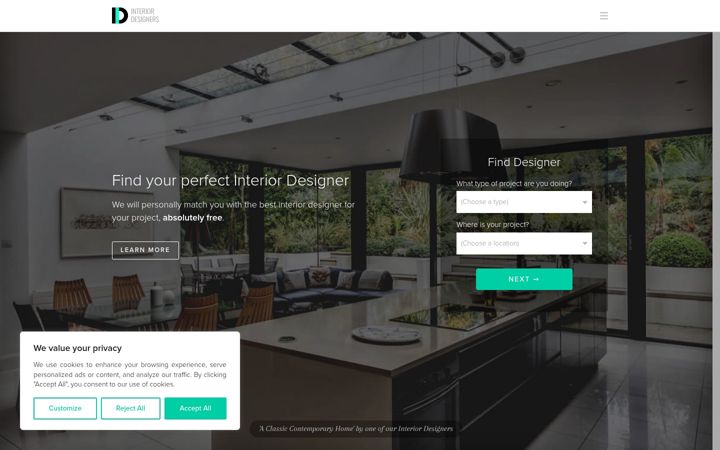 Screenshot of interiordesigners.net