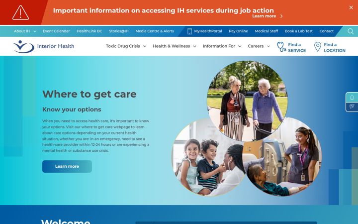 Screenshot of interiorhealth.ca