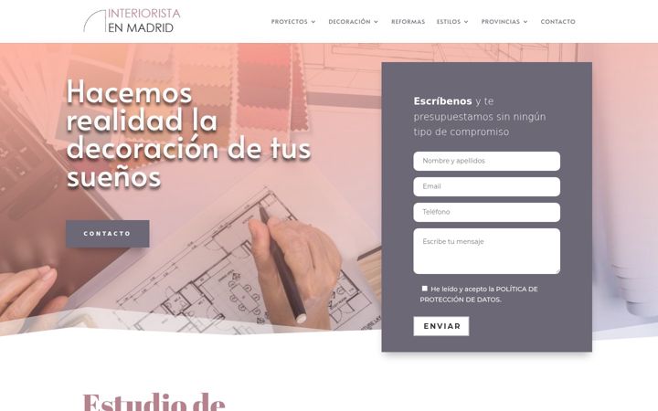 Screenshot of interioristamadrid.com