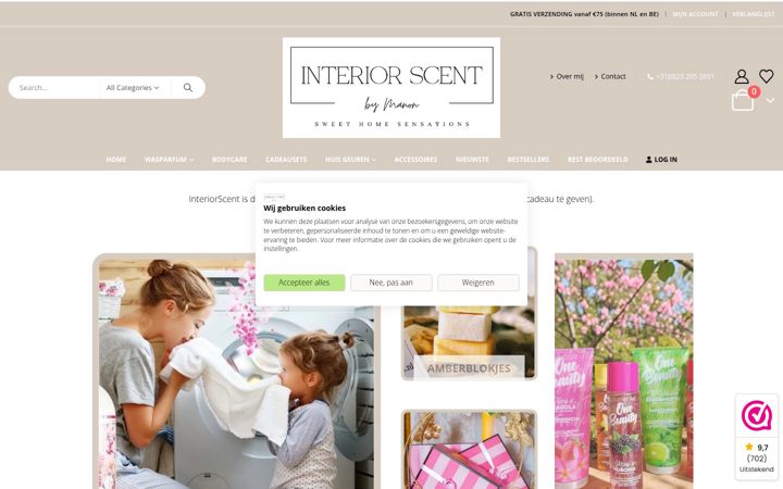 Screenshot of interiorscent.nl