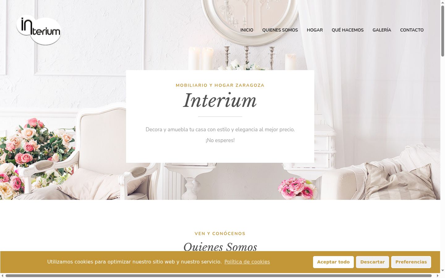 Captura de ecrã do banner de consentimento apresentado antes de qualquer interação