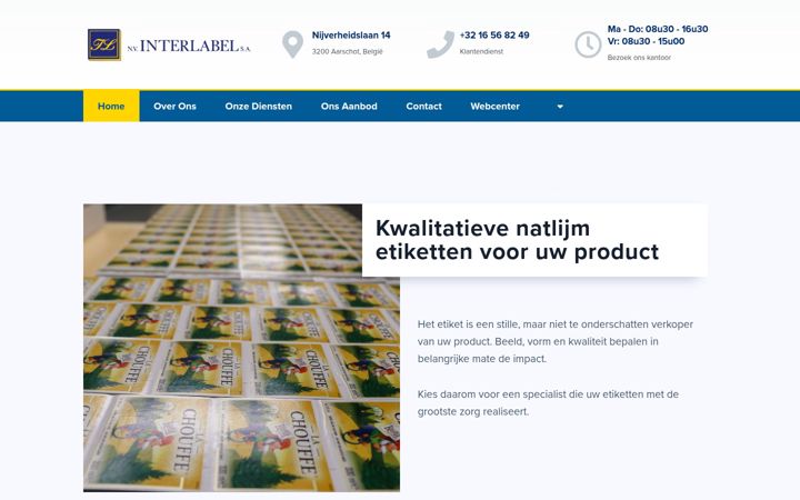 Screenshot of interlabel.be