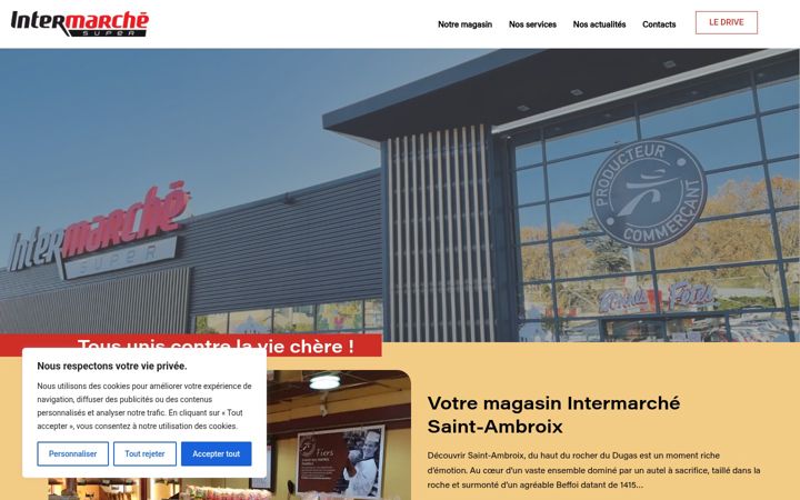 Screenshot of intermarche-saintambroix.fr