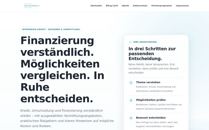 Screenshot of intermedia-kredit.de
