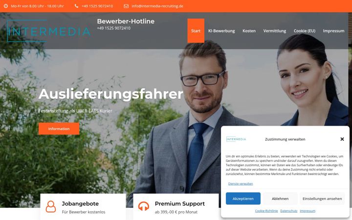 Screenshot of intermedia-recruiting.de