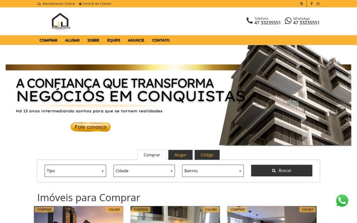 Screenshot of intermediacao.imb.br