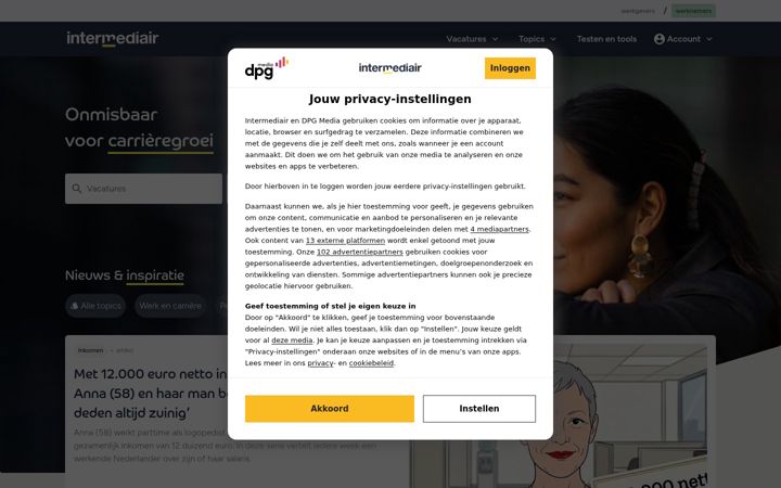 Screenshot of intermediair.nl
