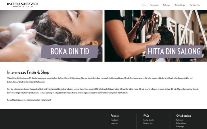 Screenshot of intermezzofrisor.se