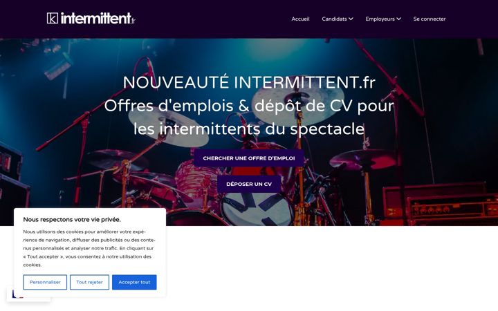 Screenshot of intermittent.fr