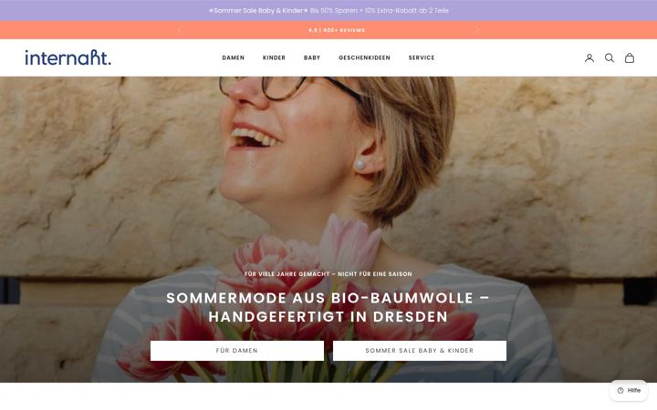 Screenshot von internaht.de