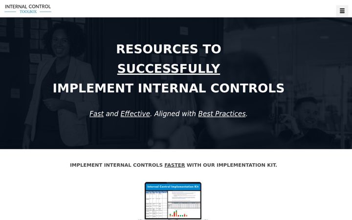 Skärmbild av internalcontroltoolbox.com