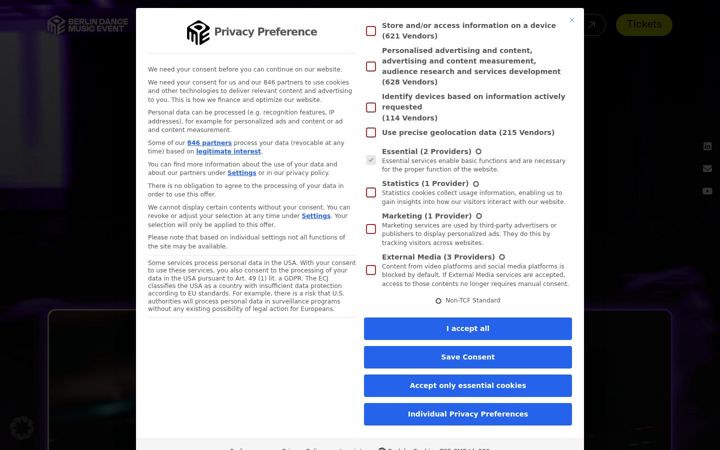 Screenshot of international-dance-music-events.com