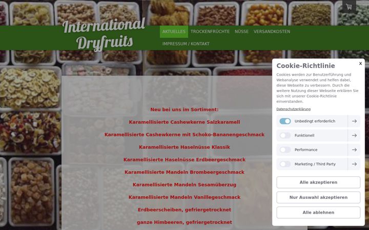 Screenshot of international-dryfruits.com
