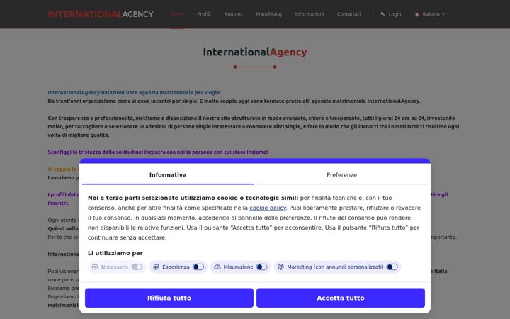 Screenshot of internationalagency.it