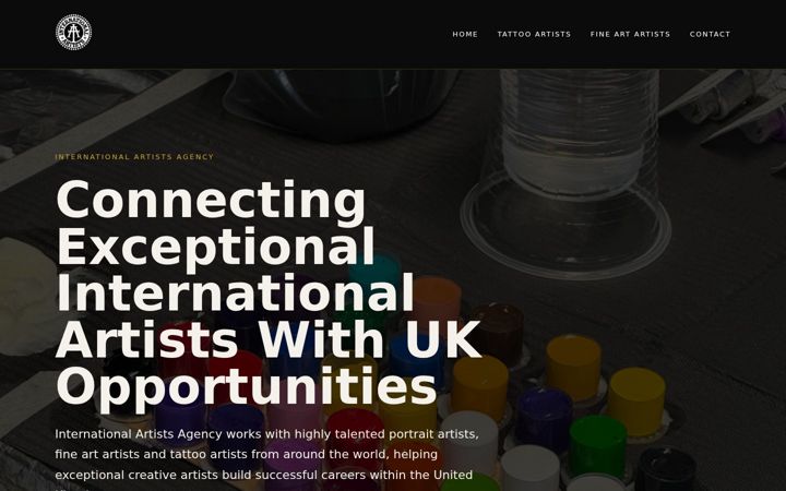 Screenshot of internationalartistsagency.co.uk