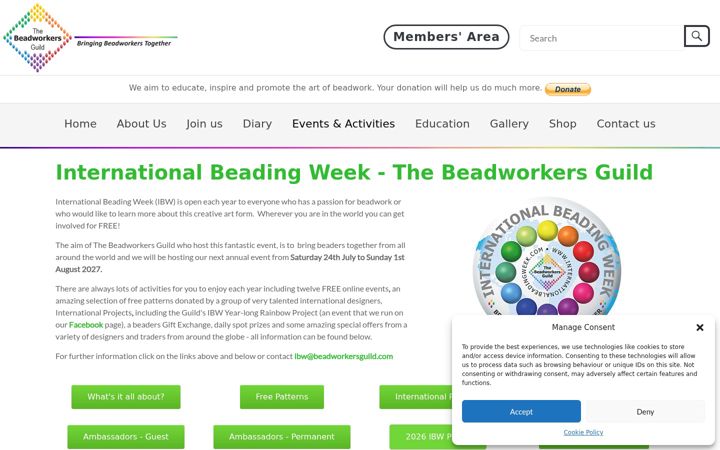 Screenshot of internationalbeadingweek.com