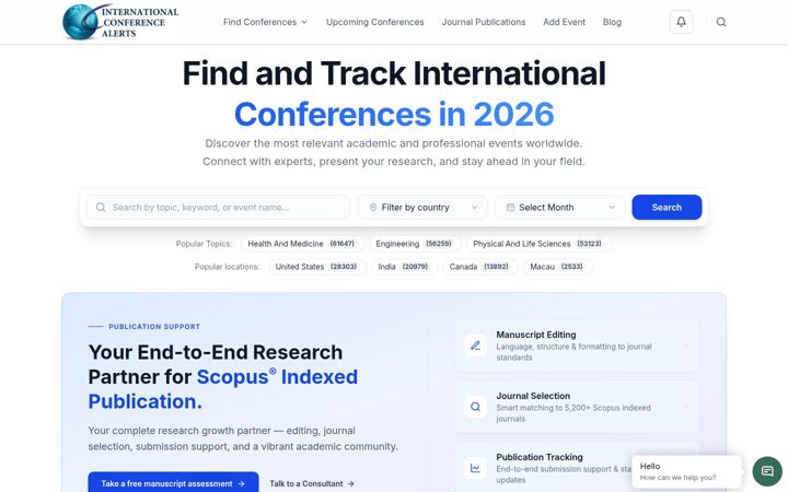 Screenshot of internationalconferencealerts.com