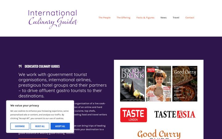 Screenshot of internationalculinaryguides.com