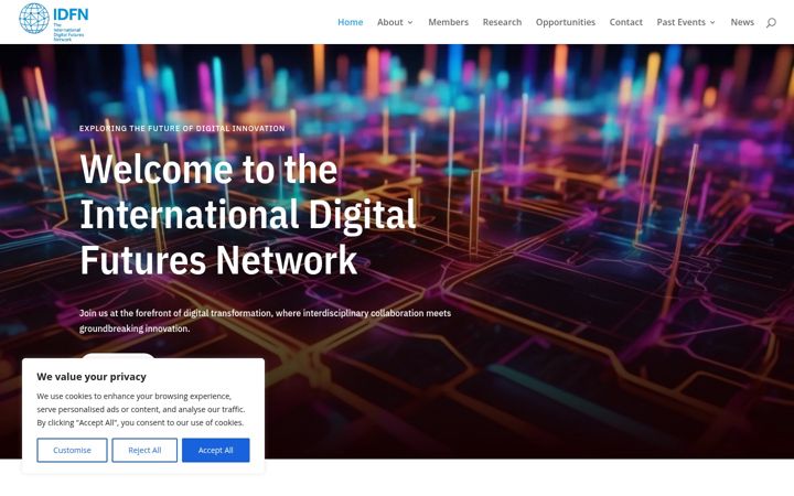 Screenshot of internationaldigitalfuturesnetwork.org