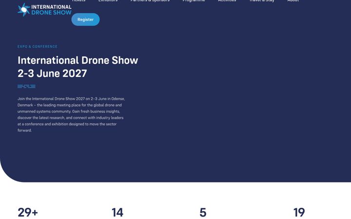 Skärmbild av internationaldroneshow.com