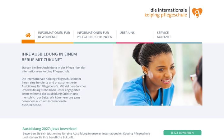 Screenshot of internationale-kolping-pflegeschule.de