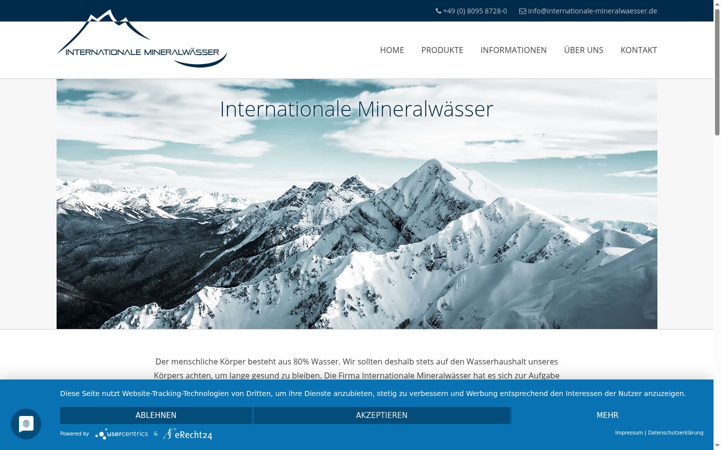 Screenshot of the consent banner shown before any interaction