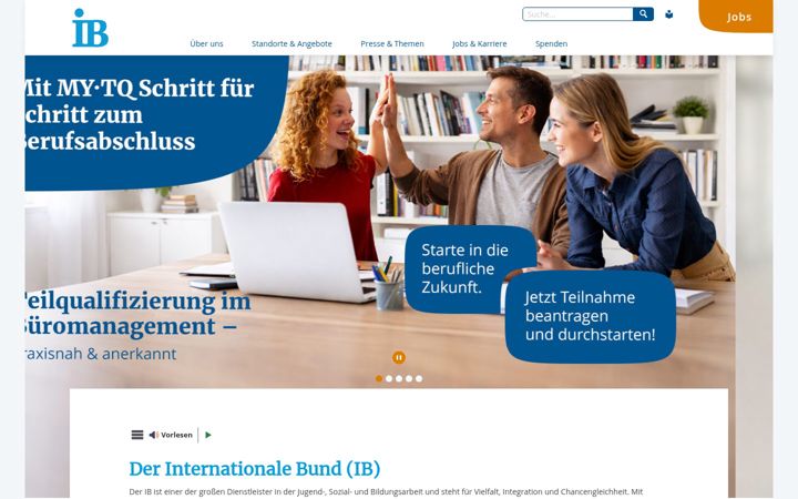 Screenshot of internationaler-bund.de