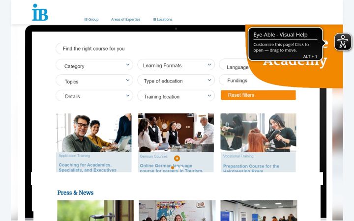 Screenshot of internationaler-bund.org