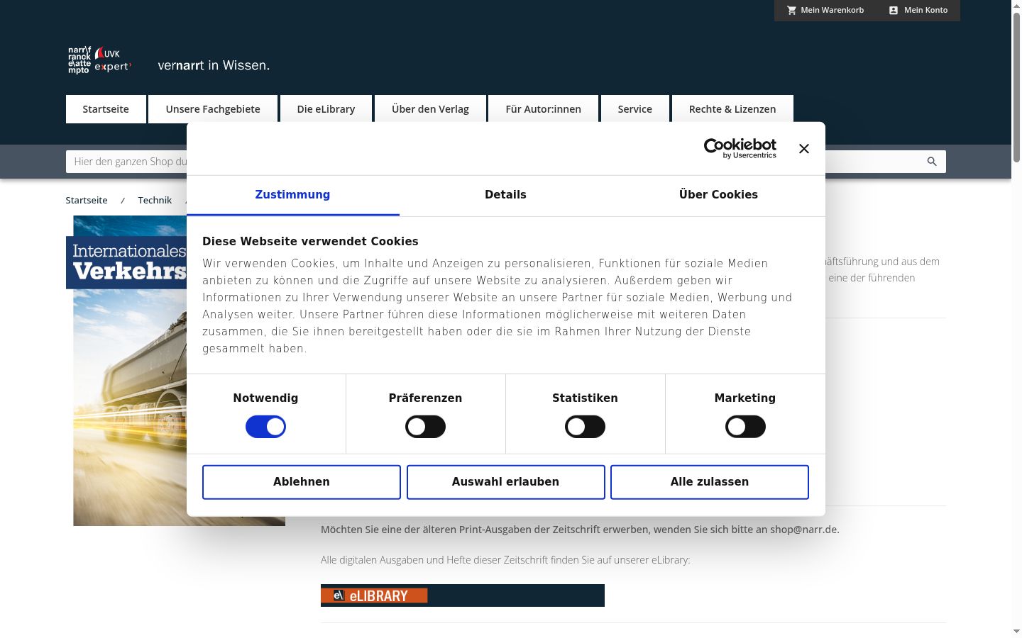 Screenshot of the consent banner shown before any interaction