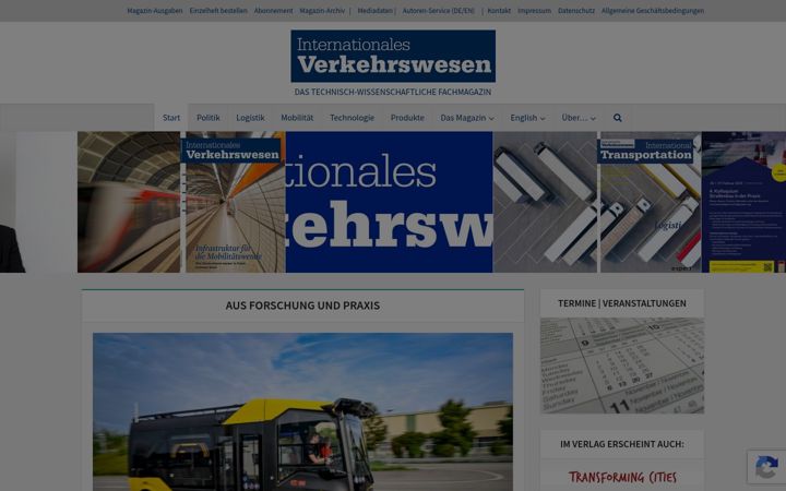 Screenshot of internationales-verkehrswesen.de