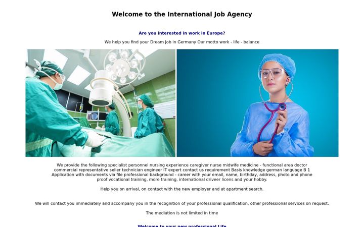 Screenshot of internationaljobagency.de